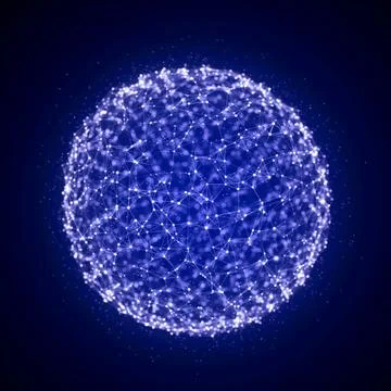 Futuristic sphere made of particles Stock Illustration