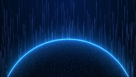 Futuristic sphere made points lines, Big data visualization, Network connection Stock Footage 338378438