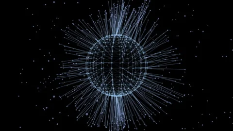 Futuristic sphere made up of points.  Network connection structure. Big data  Stock Footage 274048714