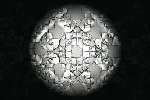 Futuristic sphere-shaped abstract 3-D background graphic, wallpaper, backdrop Stock Illustration