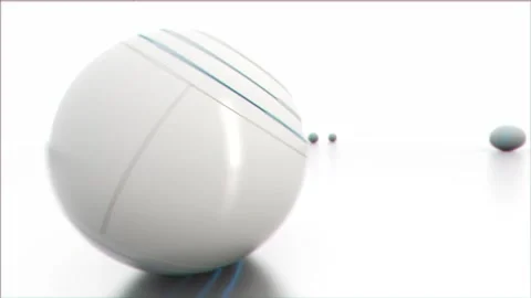 Futuristic Spheres Rotating on white background Stock Footage 236996724
