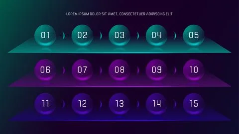 Futuristic Spherical Infographic List for Data Sequence and UI Design イラスト素材