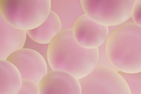 Futuristic spherical pattern background  with translucent pink bubbles and so Stock Illustration