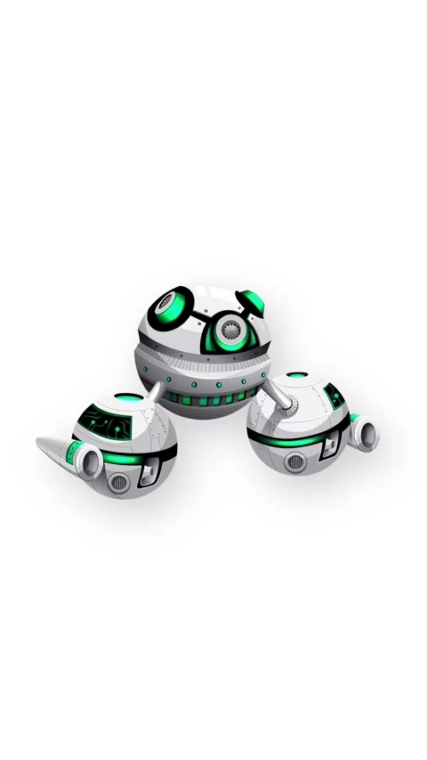 Futuristic Spherical Space Objects Floating on White Background Stock Footage 344717837