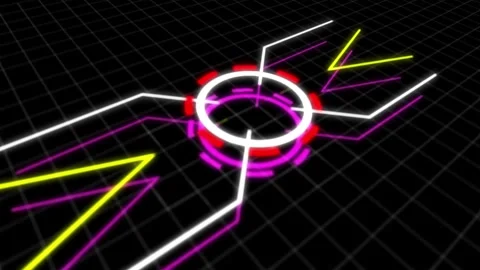 Futuristic spinning circle 3D hood holographic animation Stock Footage 321194249
