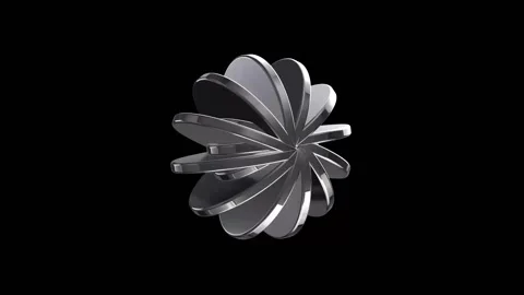 Futuristic Spinning Metallic 3D Shape Stock Footage 307629359