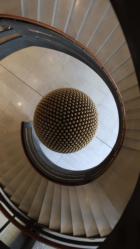 Futuristic spiral staircase interior Stock-Footage 335860563