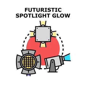 Futuristic spotlight glow technology concept illustration Stock Illustration