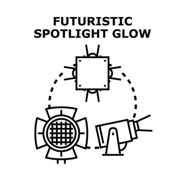 Futuristic spotlight glow technology concept illustration Illustrazione stock