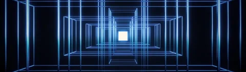 Futuristic Square Light Neon Portal VJ Loop Stock Footage 340980559