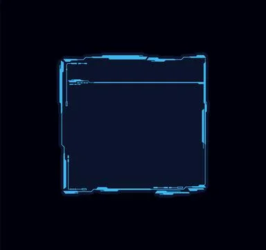 Futuristic square shape border, vector information call bar digital tech element Stock Illustration