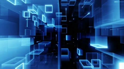 Futuristic Square tunnel box background Stock Footage 221399085