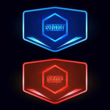 Futuristic Start and Stop Buttons Illustrazione stock