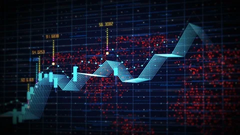 Futuristic stock candlestick chart. Bright positive trend and growth concept Stock Footage 98519831