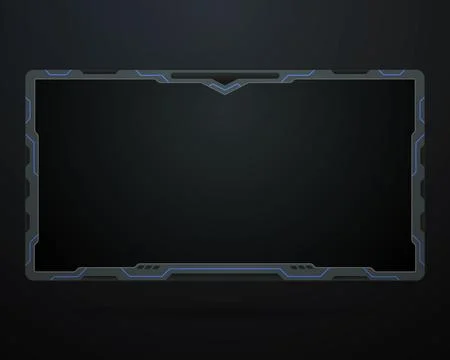 Futuristic stream overlay game interface metal video screen panel template Illustrazione stock