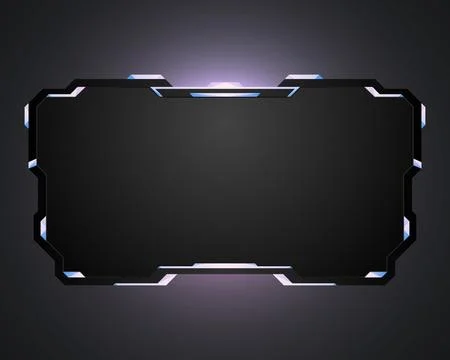 Futuristic stream overlay webcam panel with light effect backdrop Stock Illustration