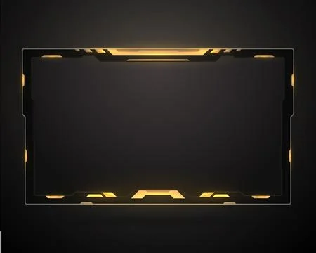 Futuristic stream overlay webcam screen interface panel Stock Illustration