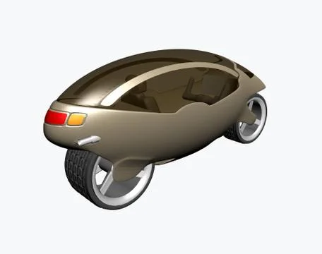 Futuristic streamlined motorcycle with cabin Stock Illustration