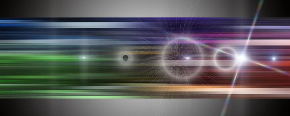 Futuristic stripe panorama background design with lights Stock Illustration