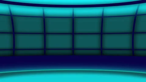 Futuristic Studio Set With Grid animated Background And Cyan Lighting image.. Stock Footage 332992829
