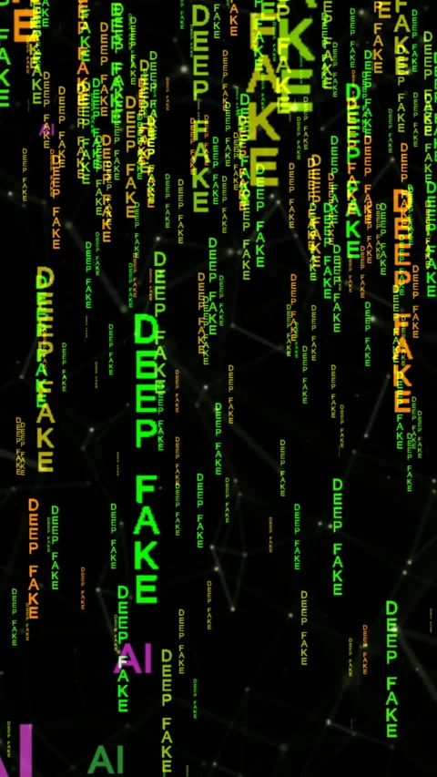 Futuristic  Style Data Interface With AI and deep fake text vertical video Stock Footage 313407290
