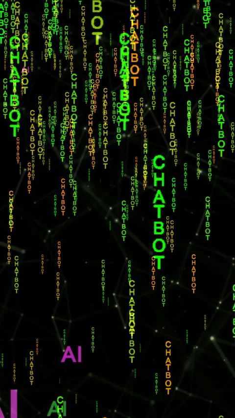 Futuristic  Style Data Interface With AI and Chatbot Text vertical video Video stock 313407334