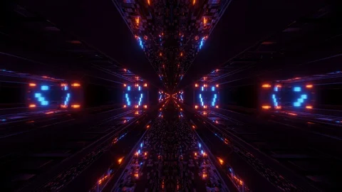 futuristic stylish textured sci-fi tunne... | Stock Video | Pond5