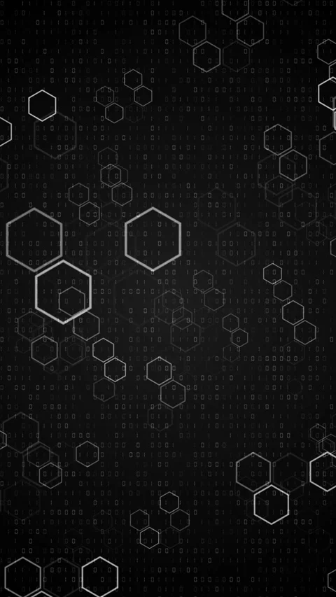 Futuristic surface animated hexagon pattern Digital particles blue glowing dots Stock Footage 312584894
