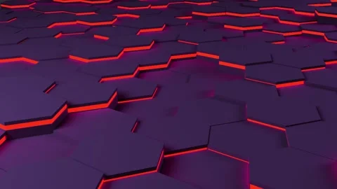 Futuristic surface concept with hexagons. Trendy sci-fi technology background Stock Footage 252674065