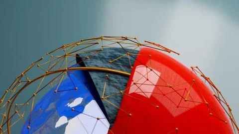 Futuristic Surreal Sphere. Material Design in 3D Rendering. Stock Illustration