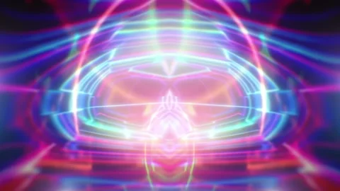 Futuristic Symmetrical Neon Energy Interface VJ Loop Stock Footage 333291591