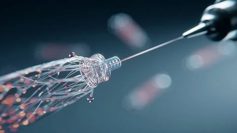 Futuristic syringe needle injecting advanced medical technology, AI generated Stock Footage 338024366