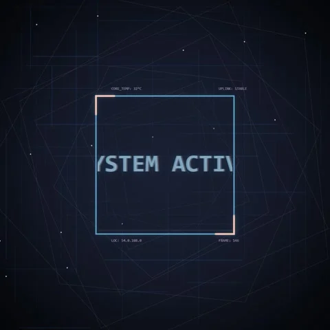 Futuristic System Active Interface Square HUD Frame Digital Technology Back.. Stock Footage 348230208