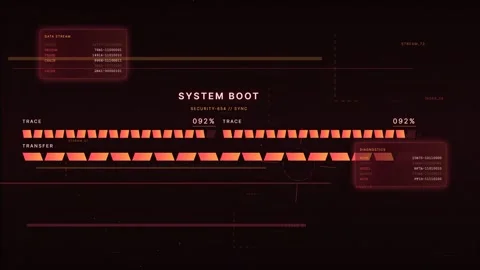 Futuristic System Boot Loading Screen HUD Interface Stock Footage 335371033