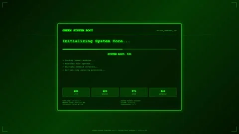 Futuristic System Boot Sequence Animation. Stock Footage 321888586