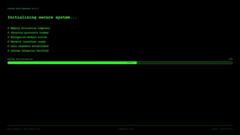 Futuristic System Boot Sequence Animation. Stock Footage 322095632