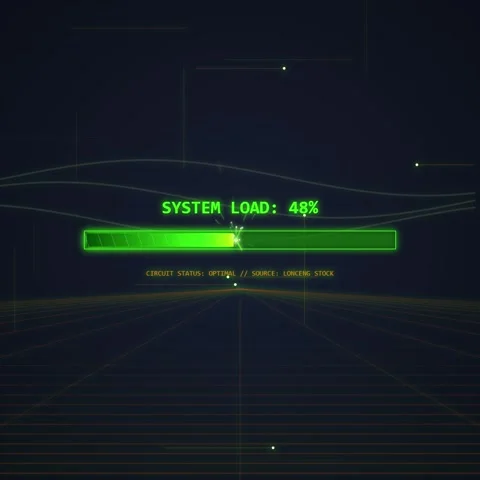 Futuristic System Load Progress Bar 0% Loading Screen Sci-Fi Digital Interfac Stock Footage 348199482