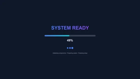 Futuristic System Loading UI Animation | Modern Tech Progress Bar. Stock Footage 321606685