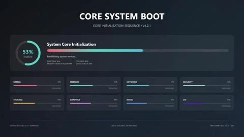 Futuristic System Loading UI Animation Modern Tech Progress Bar. Stock-Footage 321922543