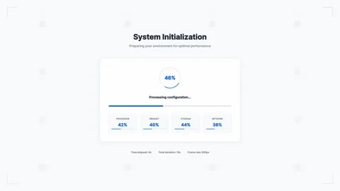 Futuristic System Loading UI Animation Modern Tech Progress Bar. Stock-Footage 322091354