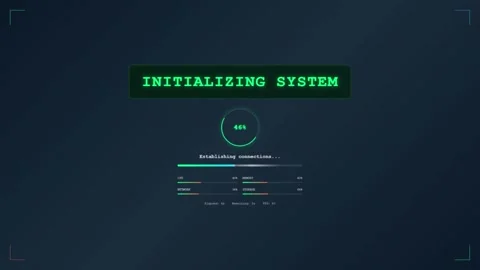 Futuristic System Loading UI Animation Modern Tech Progress Bar. Stock-Footage 322091373