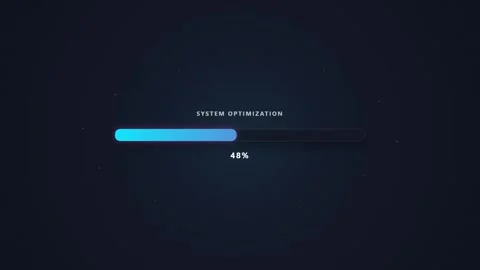 Futuristic System Optimization Progress Bar Loading 0% Digital Interface Stock Footage 348415125