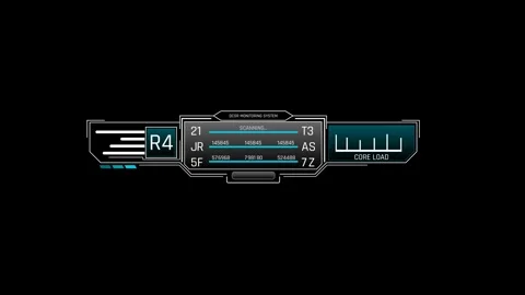 Futuristic System Scanning Panel With Core Load Graph Numeric Identifiers Vidéo 341520776