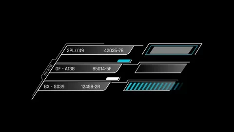 Futuristic System Status Information Panel With Three Data Modules Stock Footage 341520766