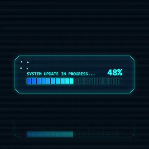 Futuristic System Update Progress Bar Loading Bar 0% Technology Concept Stock Footage 347262559