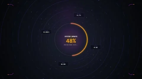 Futuristic system update progress bar 0% loading, digital interface, tech b.. Stock Footage 348073439