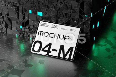 Futuristic Tablet Display Mockup Modello PSD