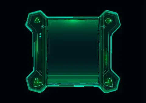 Futuristic tablet with a green display. Illustrazione stock