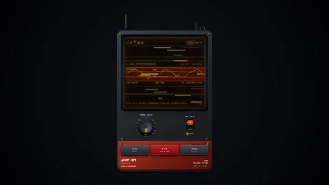Futuristic Tactical Handheld Communication Device with Radar Screen Stock Footage 347787808
