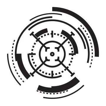 Futuristic target icon, simple style Stock Illustration